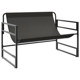 vidaXL BancÄƒ de grÄƒdinÄƒ cu pernÄƒ, antracit, 113 cm, oÈ›el