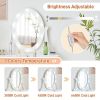 FCH Vanity Set with 3-Color Dimmable Lighted Mirror, Makeup Dressing Table with Power Outlet, Drawers and Cushioned Stool, White