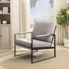 Contemporary Square Metal Frame Accent Chair ��������� Mushroom / Black