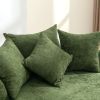 Orisfur. 360������ Swivel Accent Barrel Chair with Storage Ottoman & 4 Pillows, Modern Chenille Leisure Chair Round Accent for Living Room, Green