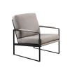 Contemporary Square Metal Frame Accent Chair ��������� Mushroom / Black