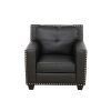 Black Faux Living Room Sofa Set