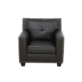 Black Faux Living Room Sofa Set