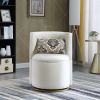 360������ Swivel Accent Chair with Storage Function, Velvet Curved Chair with Gold Metal Base for Living Room, Nursery, Bedroom [Video]