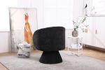 Swivel Accent Chair Armchair, Round Barrel Chair in Fabric for Living Room Bedroom(Black)