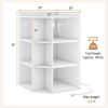 White three-layer corner cabinet with charging station