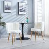 Modern WHITE dining chair(set of 2 ) with iron tube wood color legs, shorthair cushions and comfortable backrest, suitable for dining room