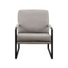 Contemporary Square Metal Frame Accent Chair ��������� Mushroom / Black