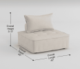 Living Room Furniture Tufted Accent Chair with Bolster Pillow Beige Boucle Fabric Upholstered 1pc Modern Modular Armless Chair Solid Wood
