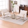 2 Chairs in 1 Box, Upholstered Hanging Armchair with Arm PocketsMetal frame, gold-plated craftsmanship