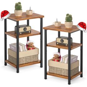 Adjustable 3-level Coffee Table (Option: Brown2P)