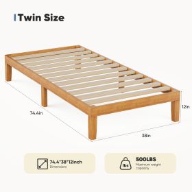Full-size Wooden Bed Frame (Option: Twin)