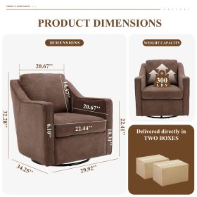 Rotating Decorative Chair (Color: Brown)