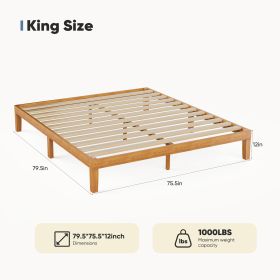 Full-size Wooden Bed Frame (Option: King)