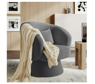 Modern Cushioned Bucket Chair (Color: Grey)