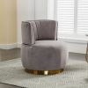 COOLMORE 360 Degree Swivel Cuddle Barrel Accent Sofa Chairs, Round Armchairs with Wide Upholstered, Fluffy Velvet Fabric Chair for Living Room