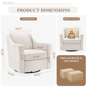 Rotating Decorative Chair (Color: Beige)