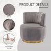 COOLMORE 360 Degree Swivel Cuddle Barrel Accent Sofa Chairs, Round Armchairs with Wide Upholstered, Fluffy Velvet Fabric Chair for Living Room