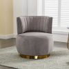 COOLMORE 360 Degree Swivel Cuddle Barrel Accent Sofa Chairs, Round Armchairs with Wide Upholstered, Fluffy Velvet Fabric Chair for Living Room